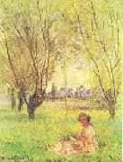 Claude Monet Woman Seated Under the Willows Norge oil painting reproduction